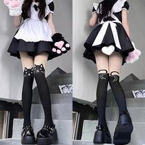 Lolita kitty printed splicing silk stocking days cute student girl second dollar JK animal hit bottom with pantyhose