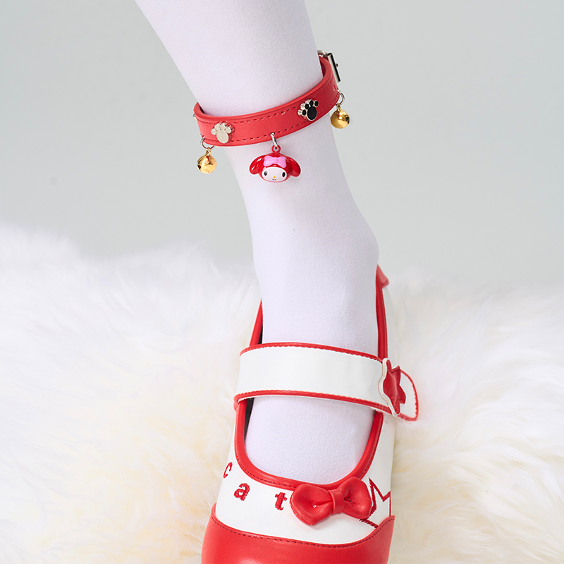 自制手作可爱轻松熊铃铛脚环少萝软草莓蝴蝶结脚铐女儿服cos道具 - 图3