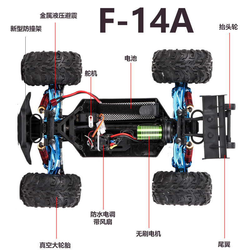 XLF 遥控车RC防水大型1:10全金属大脚攀爬车越野车四驱高速漂移车 - 图1