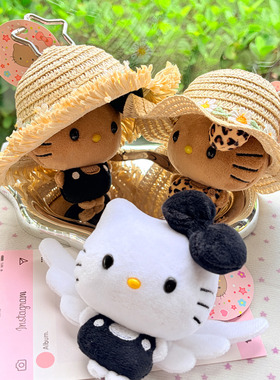 草帽出游kitty猫挂件小玩偶挂件