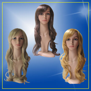 Halloween cos wig props long curly wavy wig coffee curly blonde cross-dressing performance wig