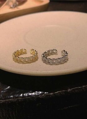 欧饰泥轻奢镶钻开口可调女戒