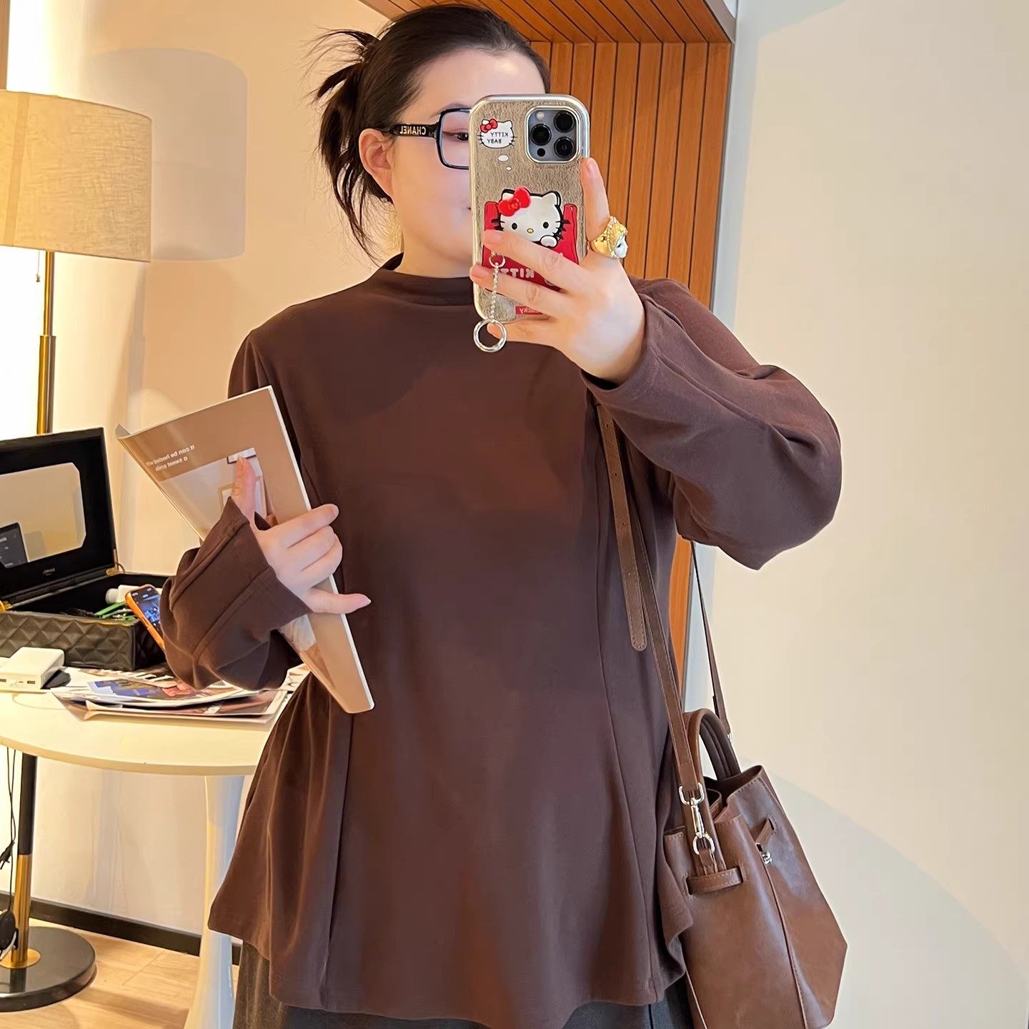 胖mm法式复古半高领大码女装软糯抓毛打底衫收腰灯笼袖荷叶摆上衣,淘宝优惠券,粉丝福利购,淘宝优惠卷