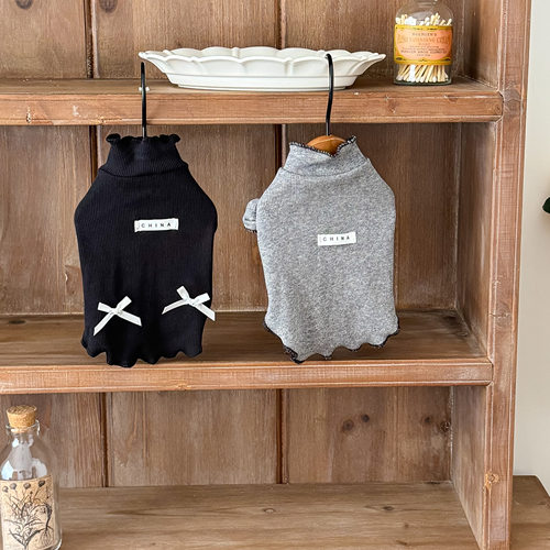 春夏季韩系宠物家居打底衫狗狗猫咪泰迪比熊马尔济斯小型犬衣服 - 图2