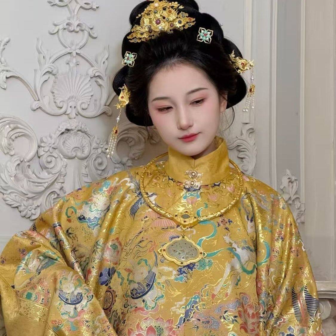 【大明贵女】爆款明制立领袍长袄重工织金妆花汉服女仙气四季款女,淘宝优惠券,粉丝福利购,淘宝优惠卷