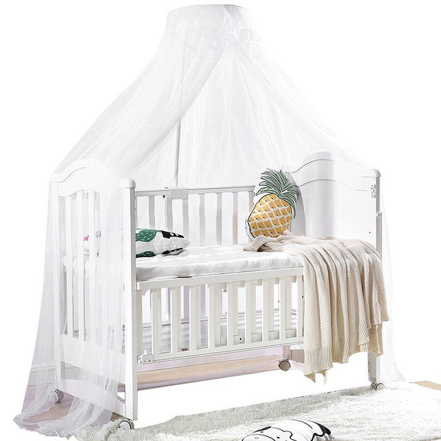 Floor-standing clip-on universal crib mosquito net with bracket