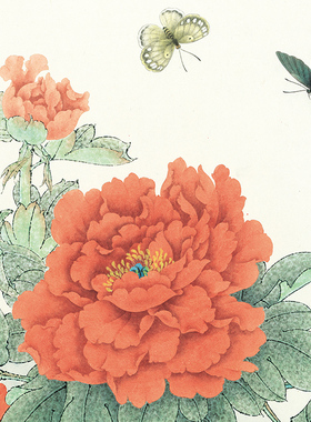 牡丹图 国画 万古英华新中式装饰画高清复制彩色临摹底稿客厅挂画
