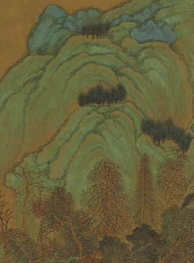 明 唐寅 仿古山水册  全套真迹高清复制装饰画摹画册艺术画芯字画