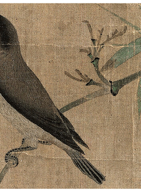 装饰画北宋赵佶竹禽图小品手稿