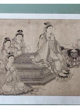 李公麟工笔人物装饰画