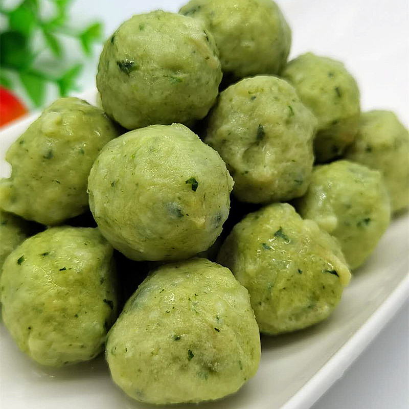 菠菜小丸子5斤鸡肉丸火锅食材麻辣烫冒菜关东煮速食半成品炸小吃