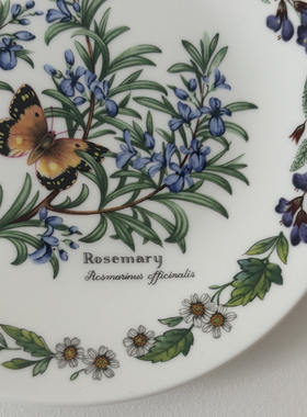 Retro中古英国Royal Worcester花卉装饰盘陶瓷挂盘坐盘精美摆件