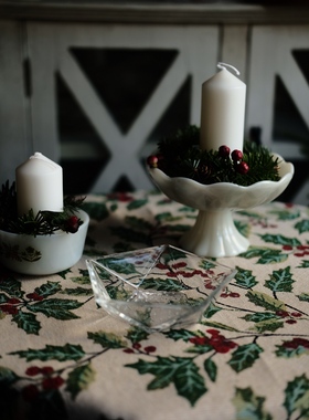 圣诞礼物圣诞树香薰蜡烛玻璃盘ins餐厅桌面摆件圣诞节礼品装饰品