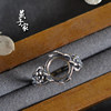 Yanzijia retro aged s925 silver ring