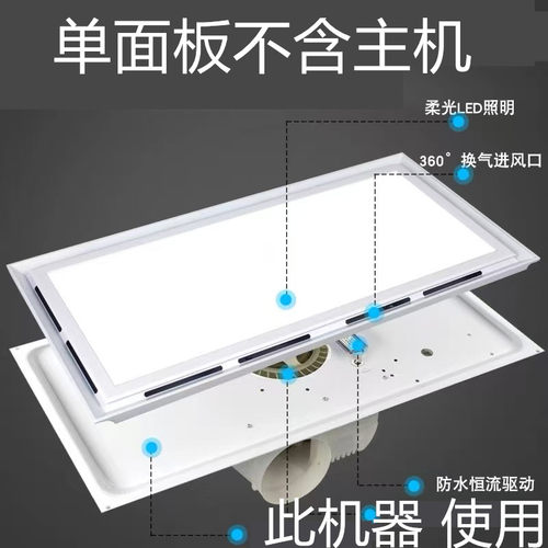 30x30 30x60 30x45照明换气扇配件面板 灯板面罩带灯LED 照明排气 - 图0