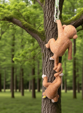 仿真动物小猴子挂件挂树上装饰花园庭摆件户外园林幼儿园别墅造景
