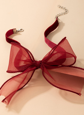 choker法国透明绢纱小众设计项圈