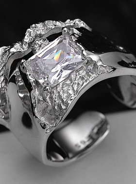 QUICKLEY 创意小众设计师款S925纯银潮流时尚百搭ins戒指