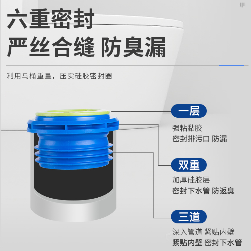 潜水艇马桶法兰密封圈防臭防漏神器法兰圈加厚底座垫圈坐便器配件