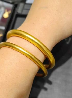 金店同款沙金古法传承素圈手镯