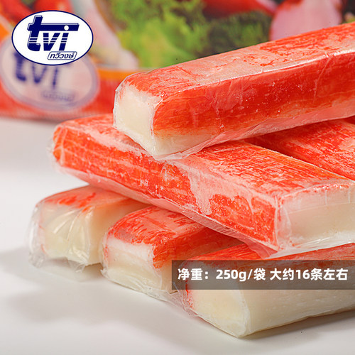 tvi泰国进口清真火锅食材关东煮蟹肉沙拉日料蟹柳模拟蟹棒蟹足棒 - 图0