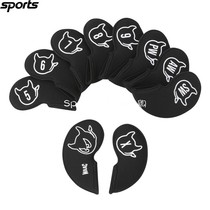 South Korea WAAC Golf accessories 23 Chunxia Men and womens same GOLF logo black iron rods cover 10 pieces