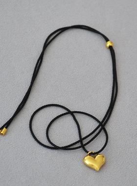 韩版小众个性简约黑色线绳项链