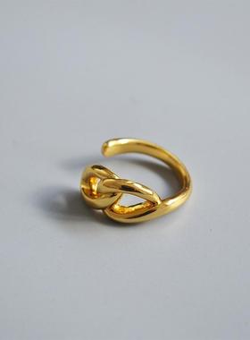 欧美时尚链条铜镀金开口指环