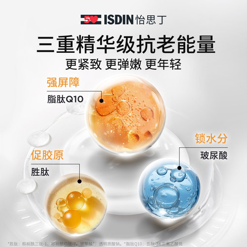 ISDIN怡思丁抗光老防晒霜女面部防紫外线隔离学生抗老白金管50ml - 图3