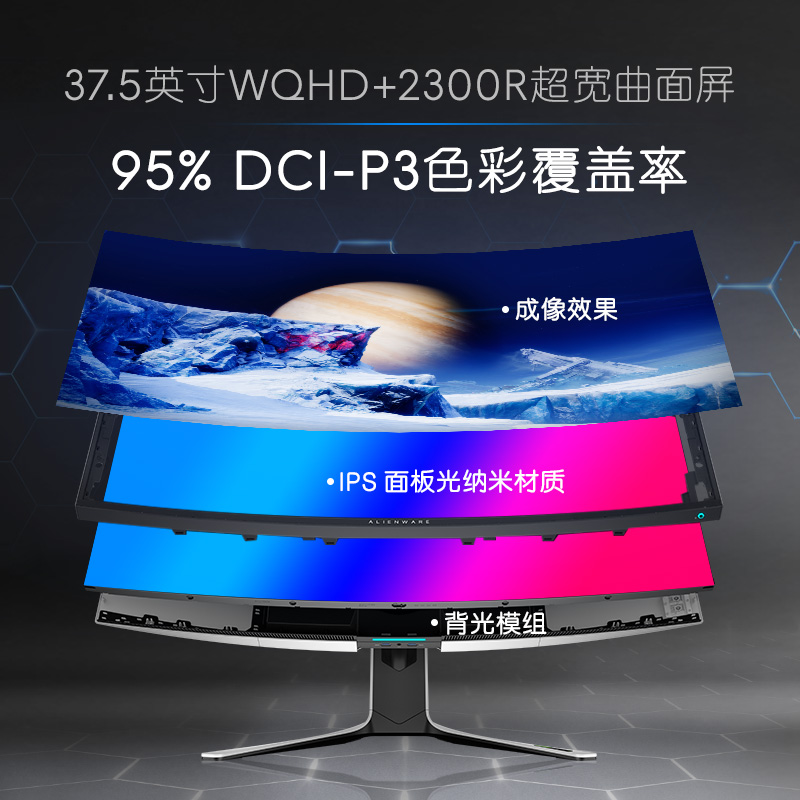 ALIENWARE外星人37.5英寸曲面显示器准4K游戏电脑带鱼屏AW3821DW - 图3