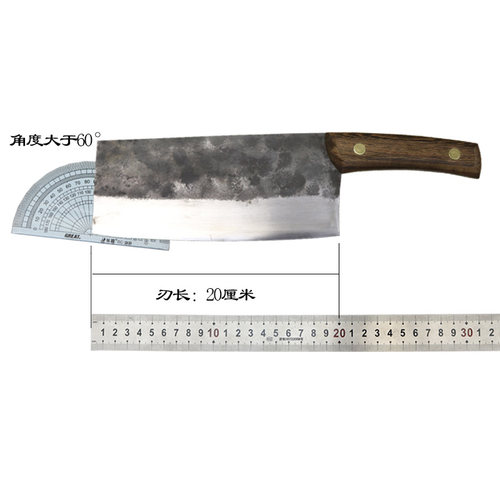 正品龙泉手工锻打家用铁菜刀厨师专用刀快锋利超快厨房切片刀具刀 - 图3