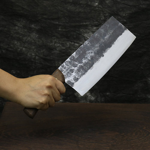 正品龙泉手工锻打家用铁菜刀厨师专用刀快锋利超快厨房切片刀具刀 - 图2