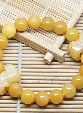 黄玉立体十二生肖男女款手链