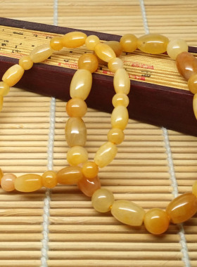 天然黄玉米珠转运珠手链