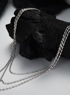 韩版简约多层缠绕叠戴女纯银项链