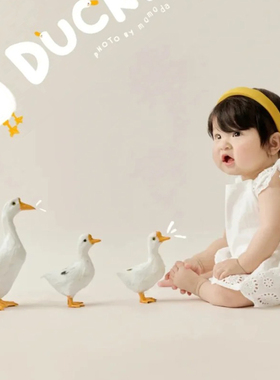 羽毛仿真大白鹅拍照道具田园摆件