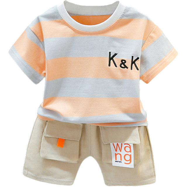 Baby boy summer pure cotton set children's clothing