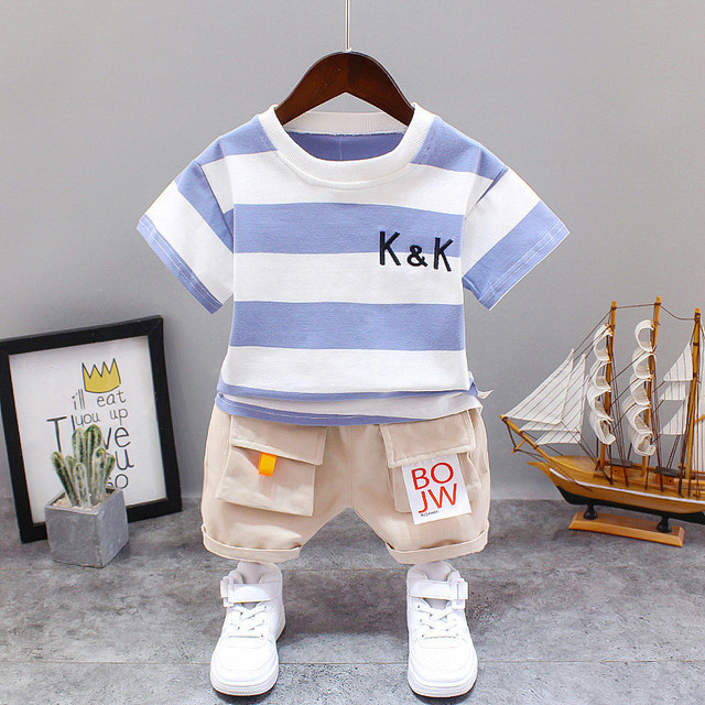 Baby boy summer pure cotton set children's clothing