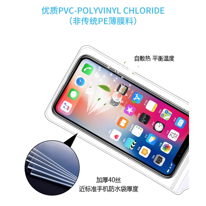 40丝非一次性手机防尘防水袋外卖骑手防大暴雨自封袋透明触屏拍照 - 图2