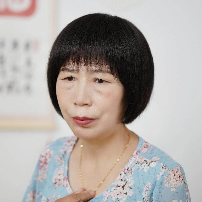 假发真发全真人发50到70岁妈妈化疗光头短发老人黑色波波头全头套