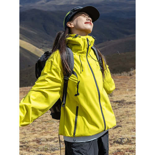 秋季新款山系户外硬壳冲锋夹克外套男女款情侣三防上衣 - 图2