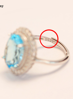 风传花信女款纯银托帕石戒指