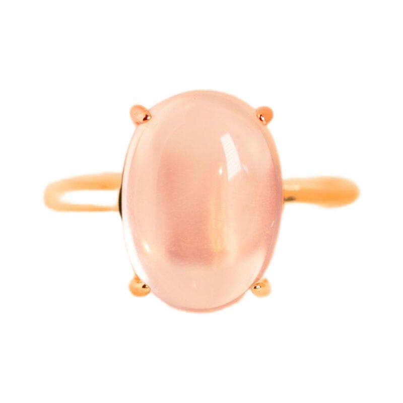 Feng Chuan Hua Xin Natural Hibiscus Stone Silver Ring