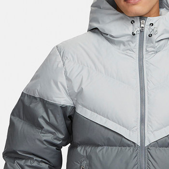 Nike/Nike ຂອງແທ້ມາໃຫມ່ຂອງຜູ້ຊາຍ windproof ແລະກິລາອົບອຸ່ນ hooded down jacket FB8178-077