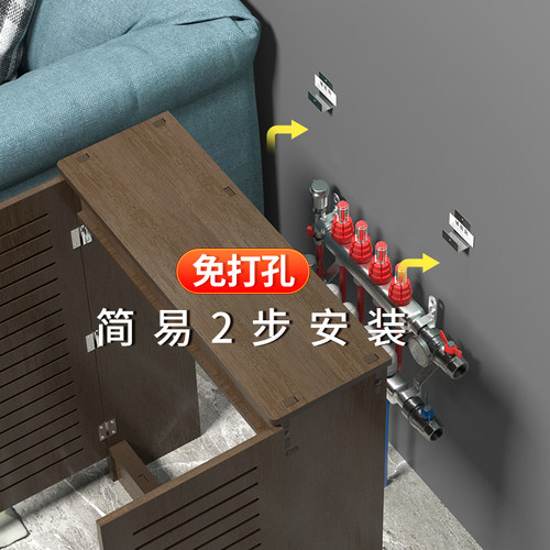 地暖分水器遮挡柜暖气片装饰箱遮蔽柜路由器柜弱电表箱防水遮挡罩 - 图0