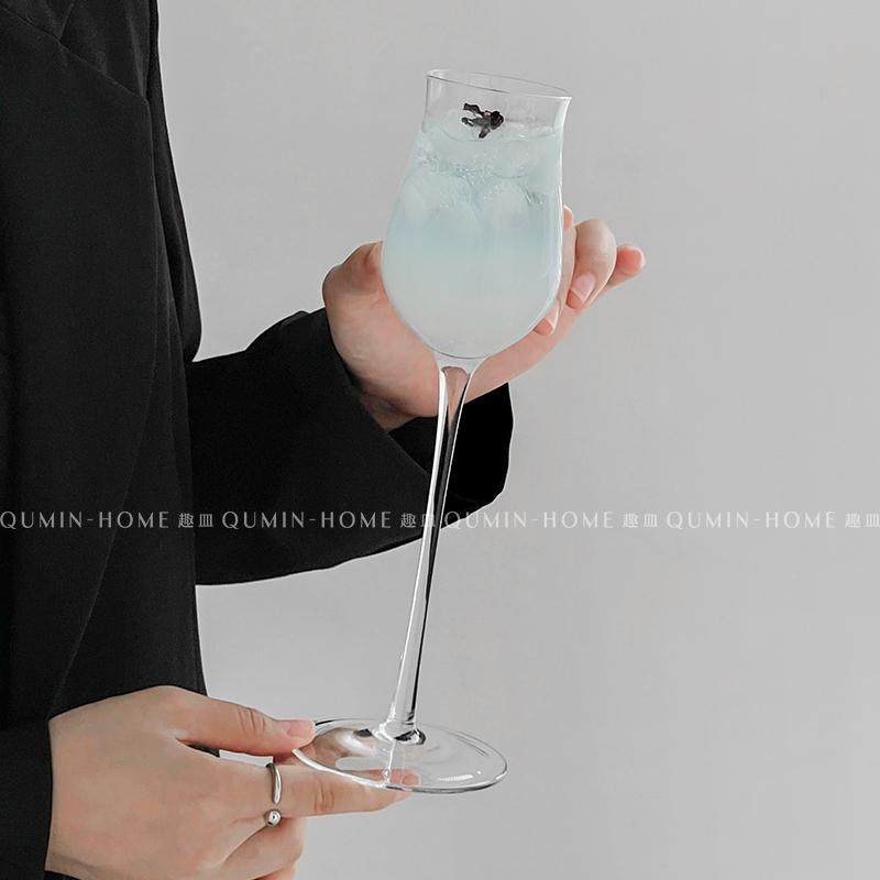 趣皿ins风轻奢高脚杯香槟杯高级感白葡萄酒杯简约气泡酒杯红酒杯,淘宝优惠券,粉丝福利购,淘宝优惠卷
