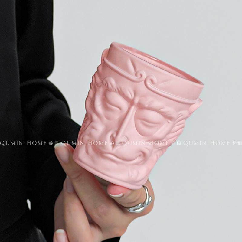 趣皿桃粉黑神话悟空杯个性玻璃杯高颜值功夫茶杯可爱啤酒杯牛奶杯 - 图0