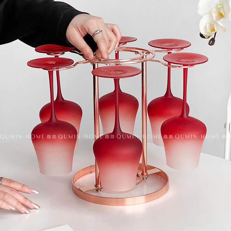 趣皿轻奢葡萄酒具套装家用办公室高档红酒杯高脚杯套装简约香槟杯 - 图1