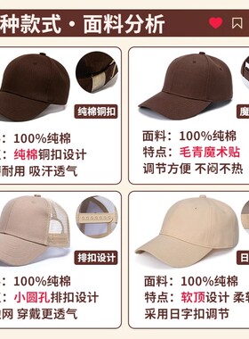 纯棉棒球帽子定制印logo刺绣奶茶店餐饮专用工作帽鸭舌广告帽订制