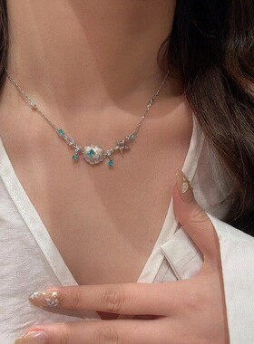 冷淡风蓝水滴拉丝贝壳手链